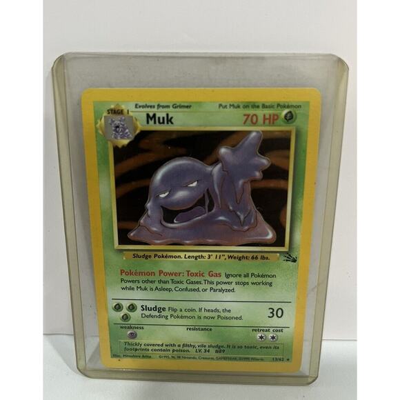 Muk 13/62 - Holo Rare - Fossil Set - VINTAGE WOTC Pokemon Card UNLIMITED - NM/LP - Picture 1 of 3